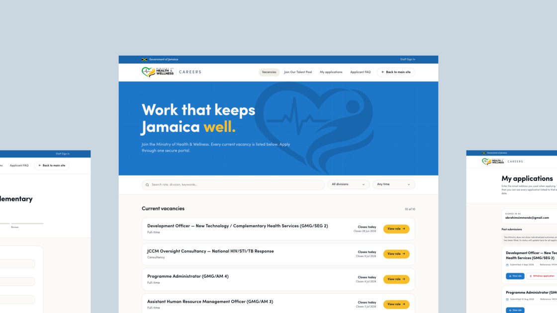 Ministry of Health & Wellness Careers Portal